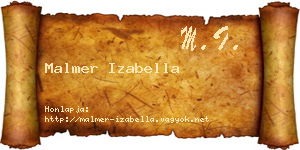 Malmer Izabella névjegykártya